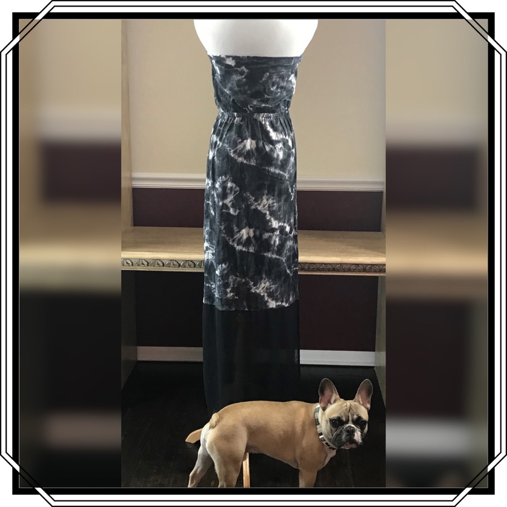 Express Black Tie Dye Maxi Dress XS NWT